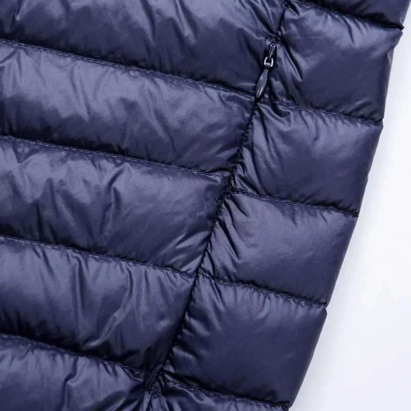 Plus Size Schinteon Men White Duck Down Jacket Ultra Light Thin Casual Coat Outerwear with Hood New Arrival Winter Autumn W250806