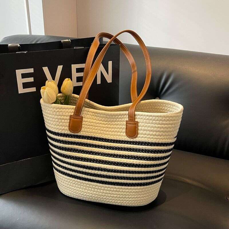 Women's Bags Straw women commuter shoulder tote new summer leisure large capacity woven portable bucket bag
