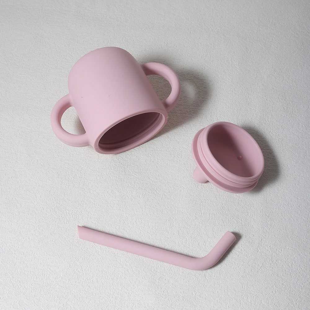 180ML Baby Silicone Sippy Straw Cup BPA-Free Portable Feeding Cup Leakproof Training Cup X250806