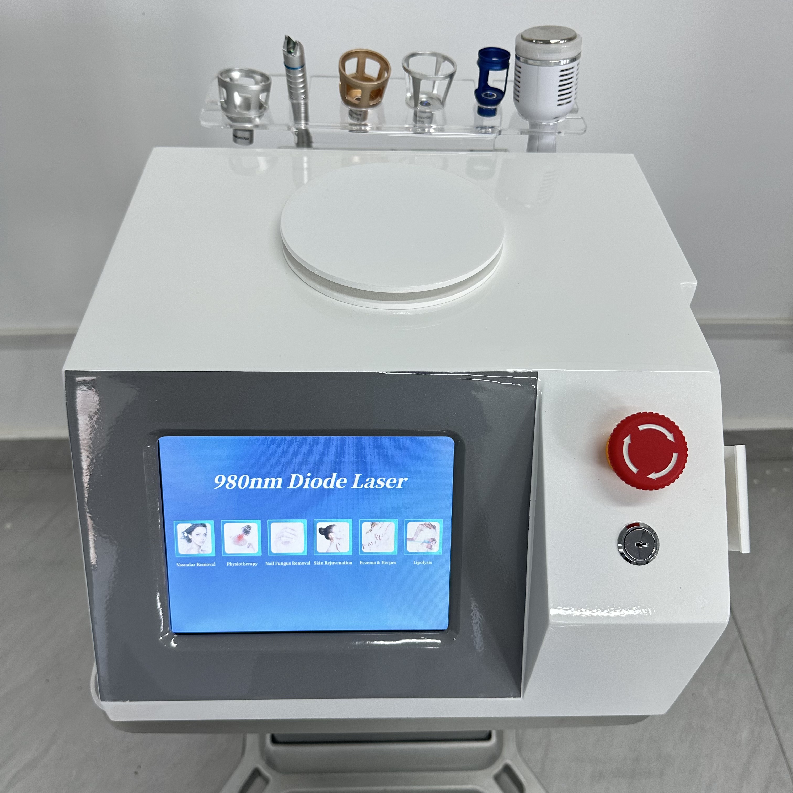 980nm Diode Laser Machine 6 in 1 Used For Vessel Removal Couperose Spider Veins Fungal Nails Local Fat Dissolution Physiotherapy