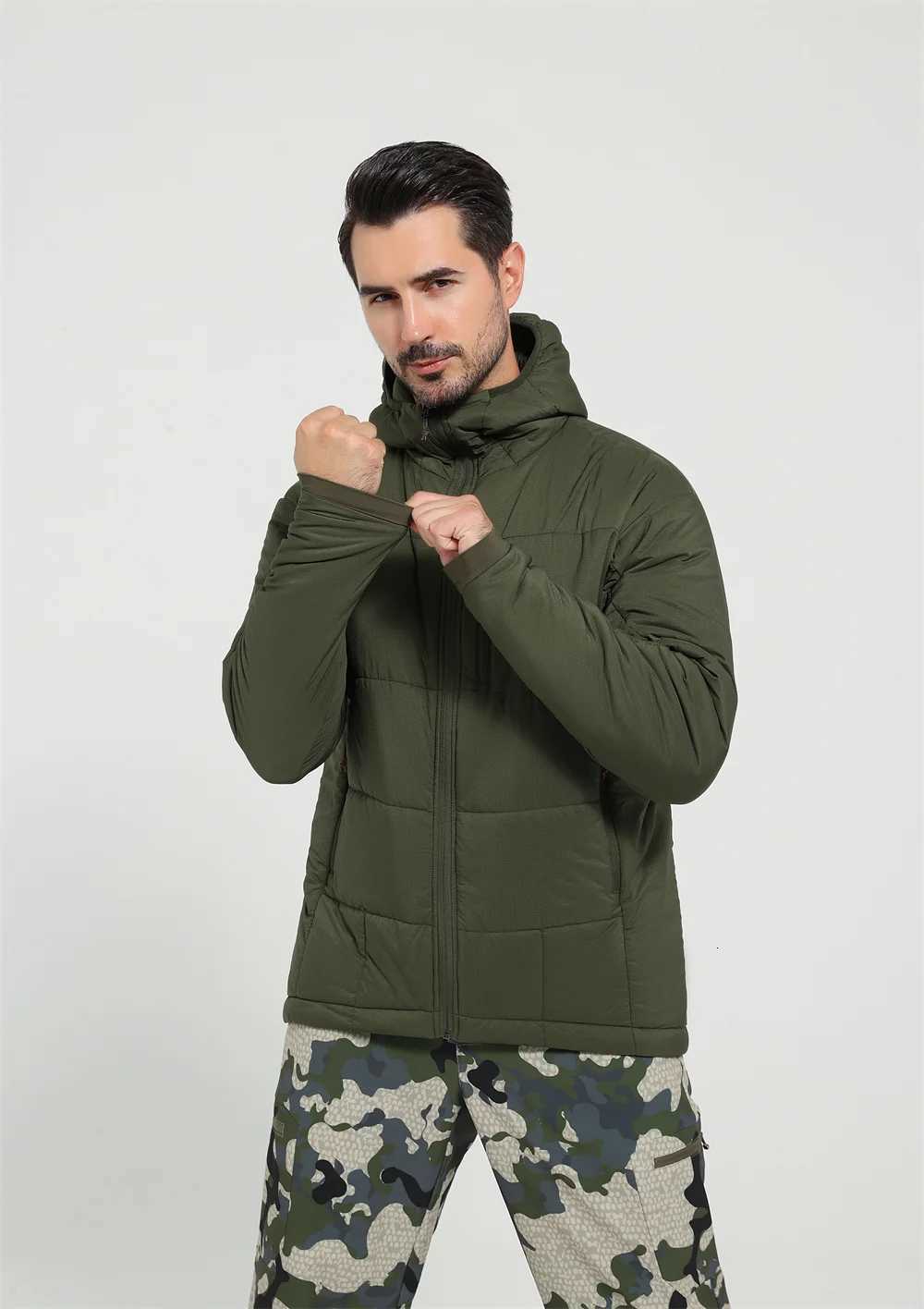 Mens Nylon 66 plaid ripstop lightweight blazer for autumn and winter with thermal insulation hunting jacket W250806