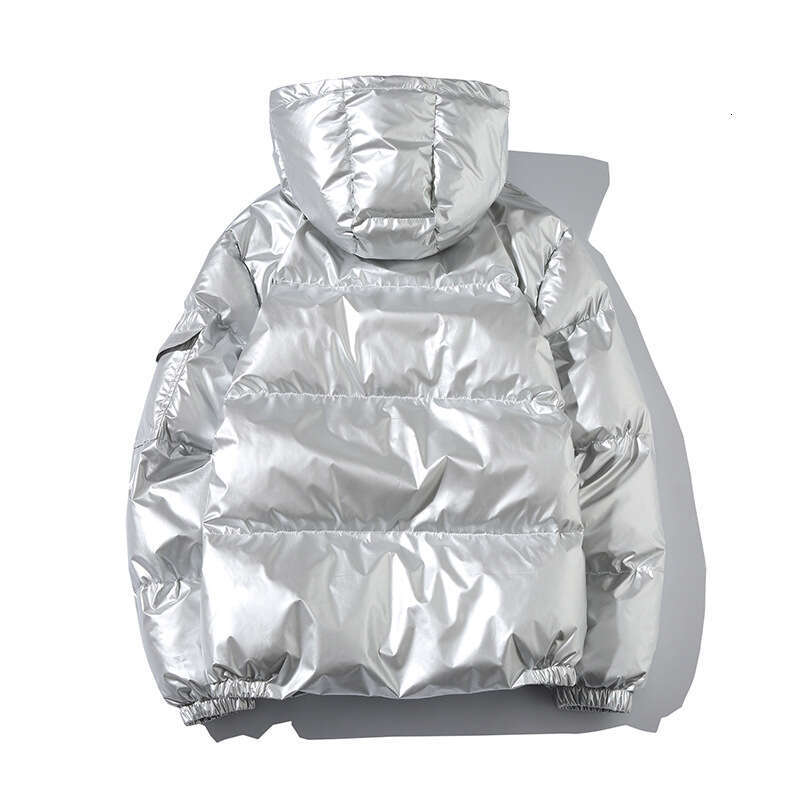 Men's Clothing Teenagers Short Large Size Hooded Trendy Loose Shiny Cotton padded Jacket for Men