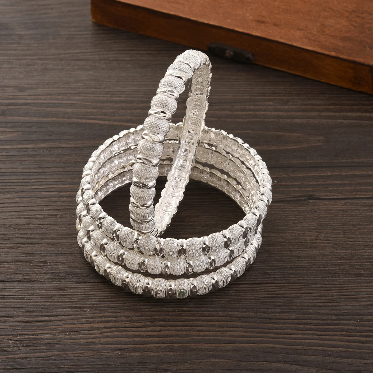 Dubai Silver Color Bangle Set For Women Indian Africa Lady Jewelry Ethiopian Cuff Bracelets Wedding Bride Jewelry Party Gift 250805