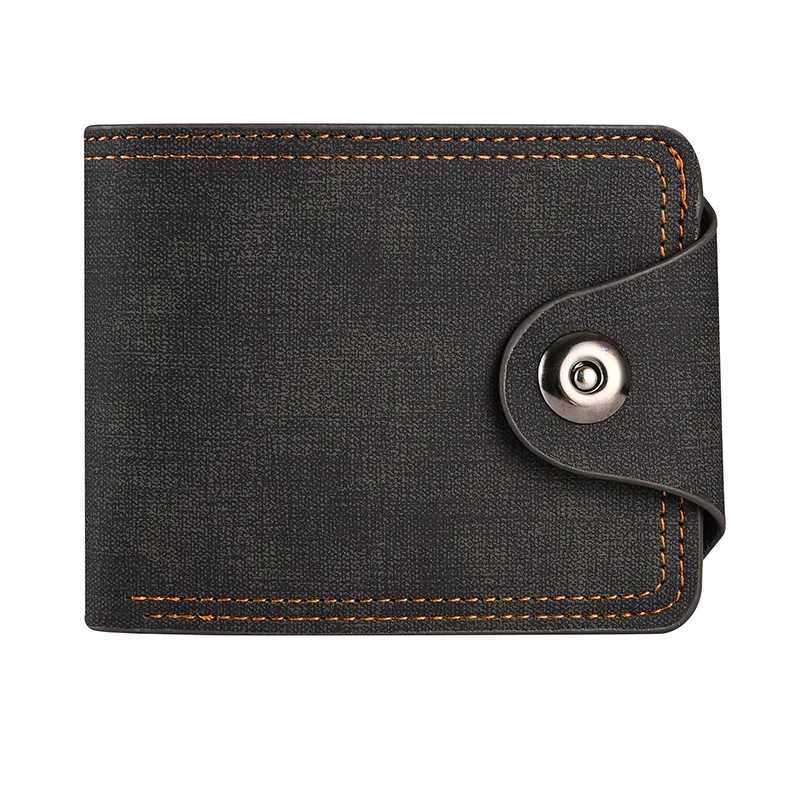 Mens Wallet Soft PU Leather Solid Color Coin Pocket Black/Brown Men Fashion Card Holder Money Bag Purse Small Storage PouchXJ250806