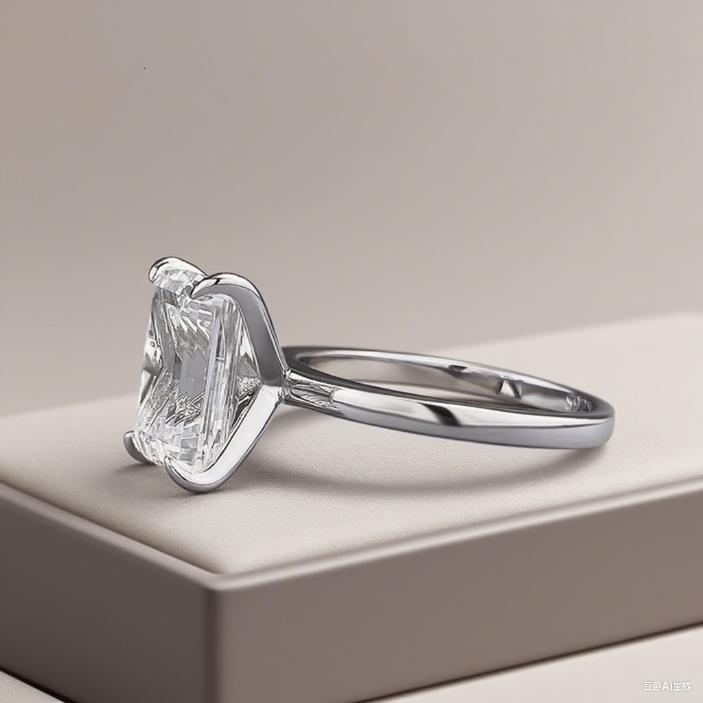 Hui Zhi Wing Jewelry New S Silver High Carbon mond Emerald Cut Rectangular 7*10mm Ring