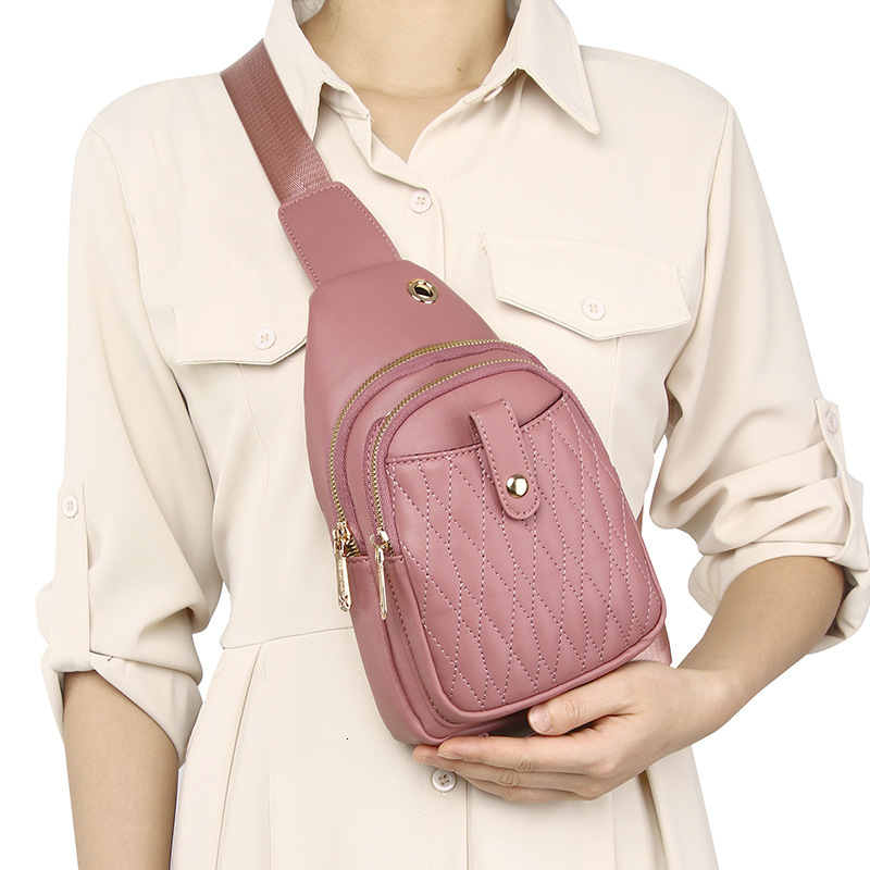 New Trendy for Women Fashionable Versatile Large Capacity Crossbody Korean Style PU Student Casual Chest Bag