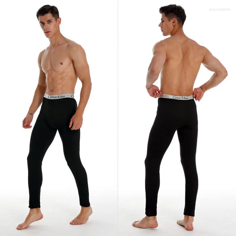 Men's Pants 2025 Thermal Underwear Men Thin Fleece Leggings Elastic Underpants Solid Color Render Slim Clothing Soft