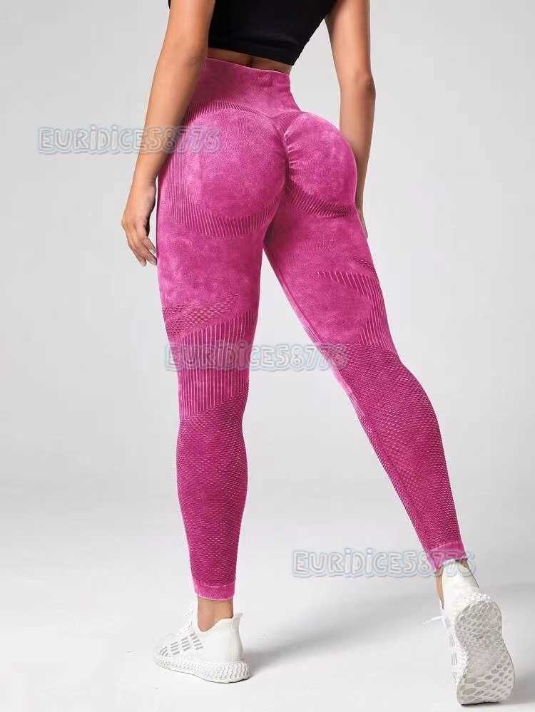 Hollow Seamless Yoga Pants High Waist Peach Butt Women Washed Matte Tight Sports Pants New Hip Lift Fitness Pants H250806