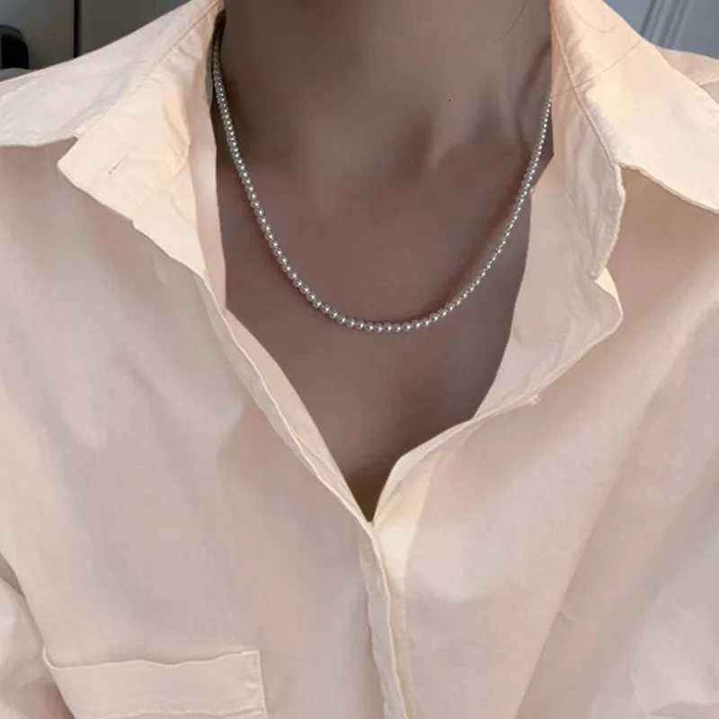 White Imitation Pearl Choker Necklace Elegant Big Round Pearl Wedding Necklace for Women Charm Fashion Jewelry Gifts Y250805