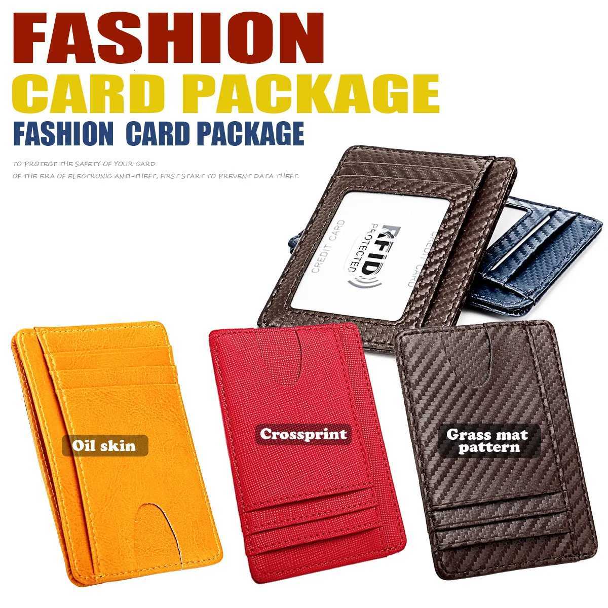 Men Minimalist Slim Card Holder Microfiber Leather Card Wallet Ultra Thin Mini Small RFID ID Card Holder Purse for Men and WomenXJ250806