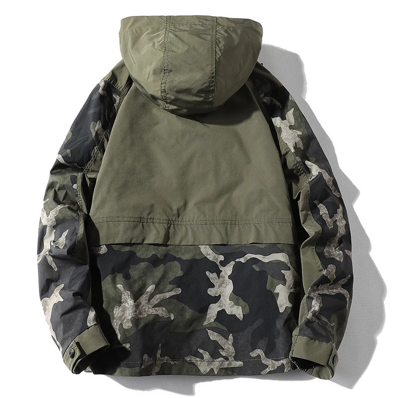 Military Bomber Jacket Men Fashion Casual Camping Jacket Coat Windproof Hooded Windbreaker Coats Male Oversize Outerwear 4XL250806