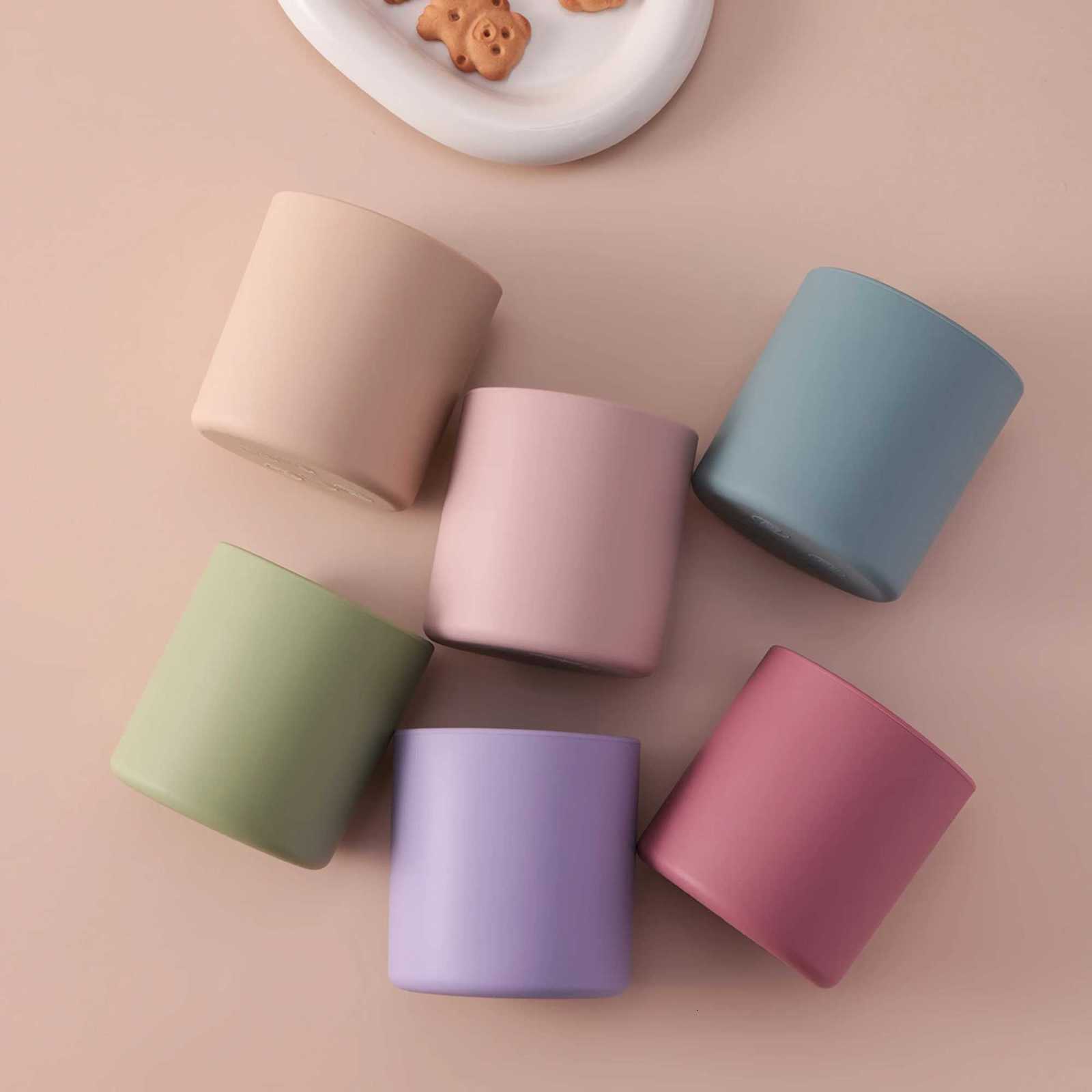 1PCS Food Grade Silicone Baby Training Cup BPA Free Feeding Liquid Cup Infant Self Feeding Weaning Drinking Practice Tableware X250806