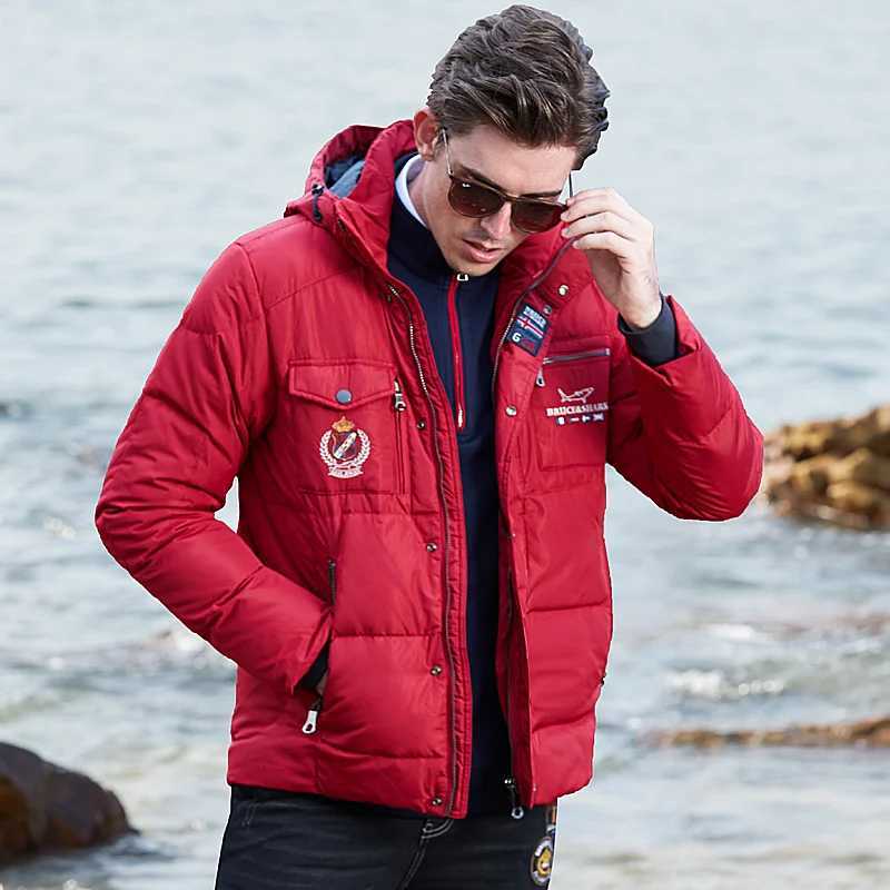 New Down Feather Mens Jacket Thickened Bruce Shark 70% Gray Duck Down Men Coats Fashion Casual Winter Warm Large Size 3XL W250806