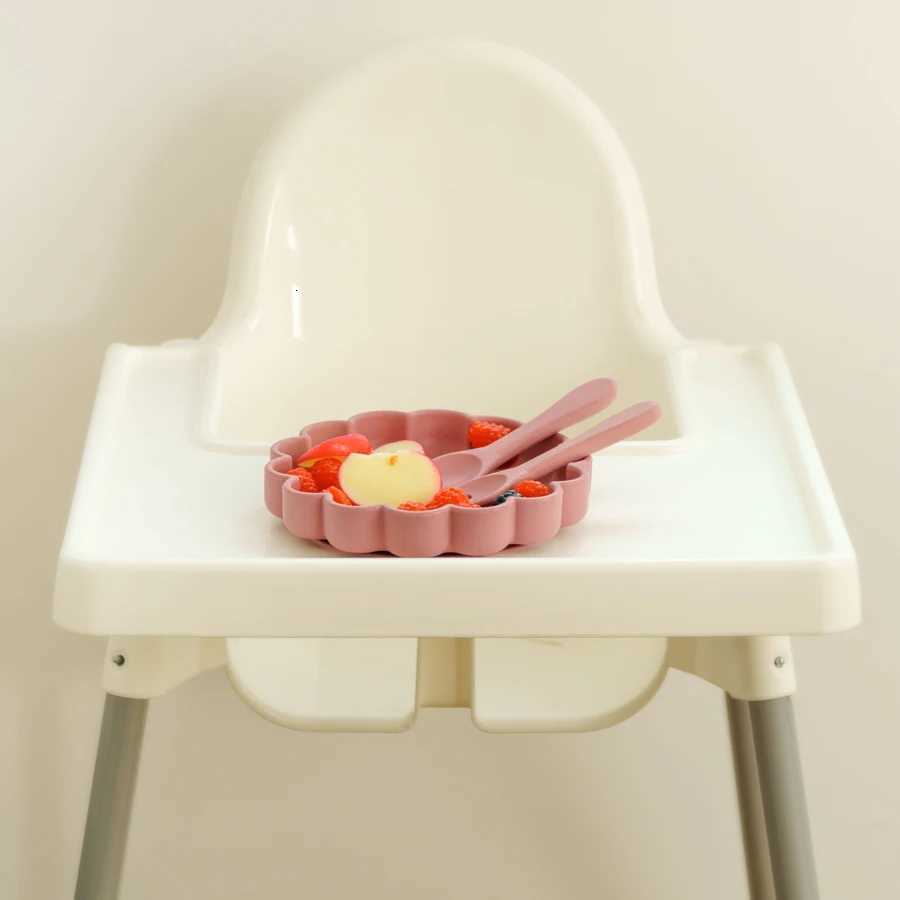 Color Kids Childrens Dishes Set Baby Silicone 3PC Feeding Set Kids Suction Bowl Dishes Plate Toddler Spoons Baby Accessories X250806