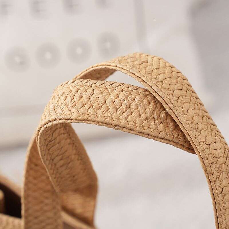 OLOEY Tassel Paper Women's Large Capacity Hand Woven Handbag Pastoral Style Beach Vacation Shoulder Bag