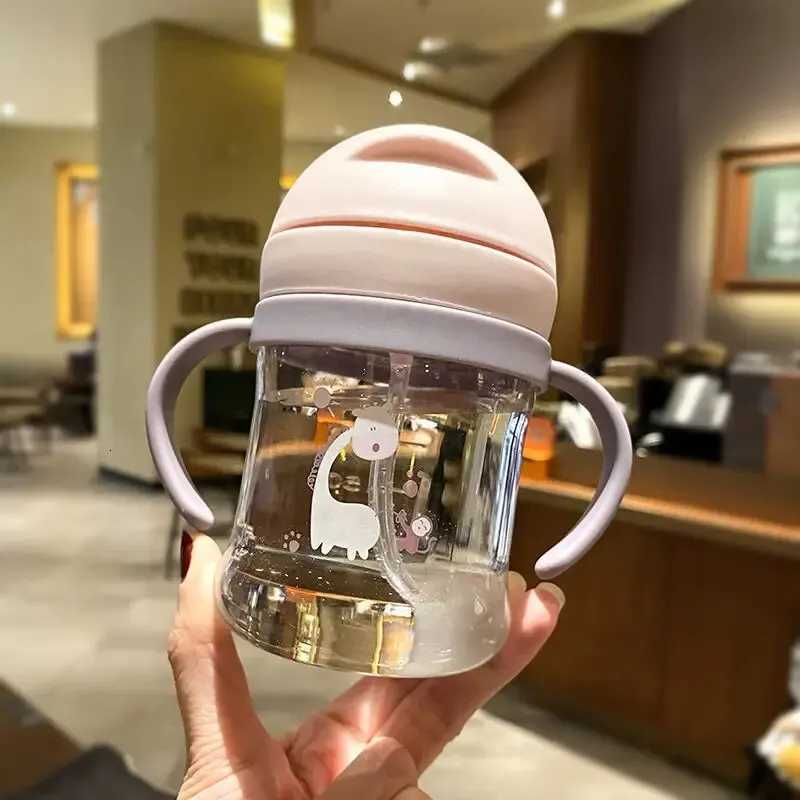 250ml Leak-Proof Kids Water Bottle Sippy Cup with Gravity Ball Straw Wide Mouth for Toddler Baby Cup Auto-Sealing Straw Cup X250806