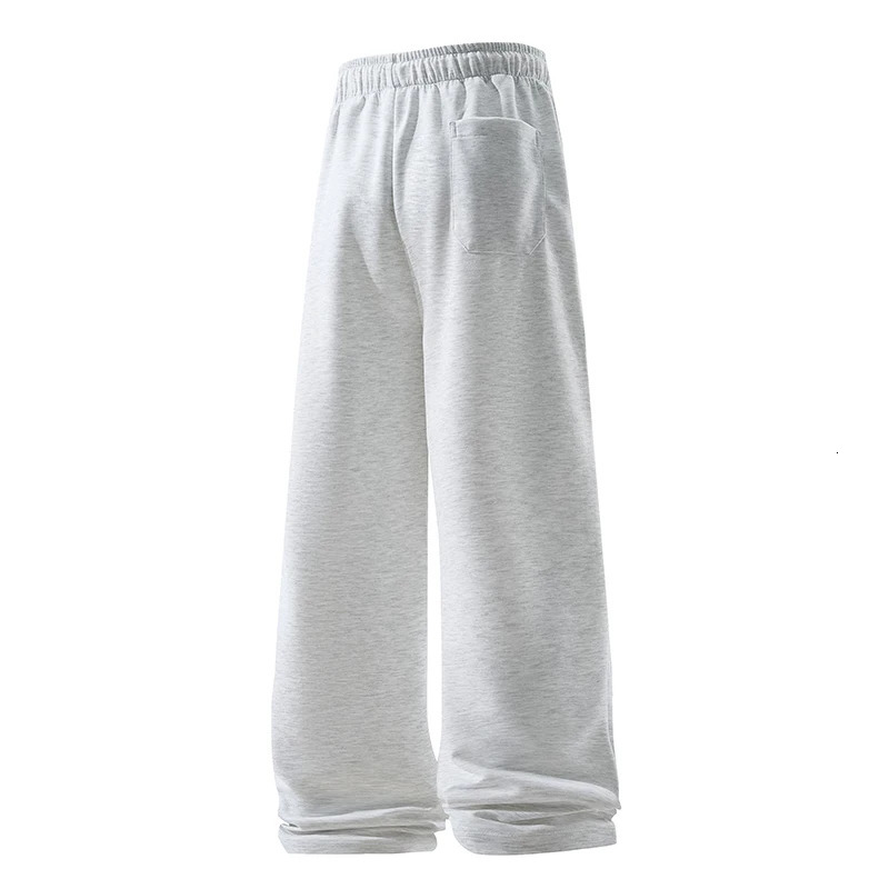 Wide Leg Pant Fashion Causal Breathable Men Sweatpant Male Autumn Versatile Elastic High Waist Drawstring Loose Straight Trouser 250806