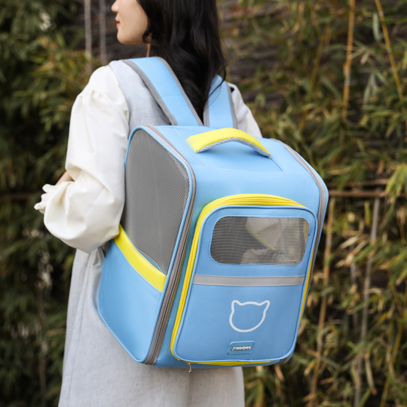 Large size cat and dog backpack, soft edged cat bag, animal harness, travel dog harness as fabric pet home toy