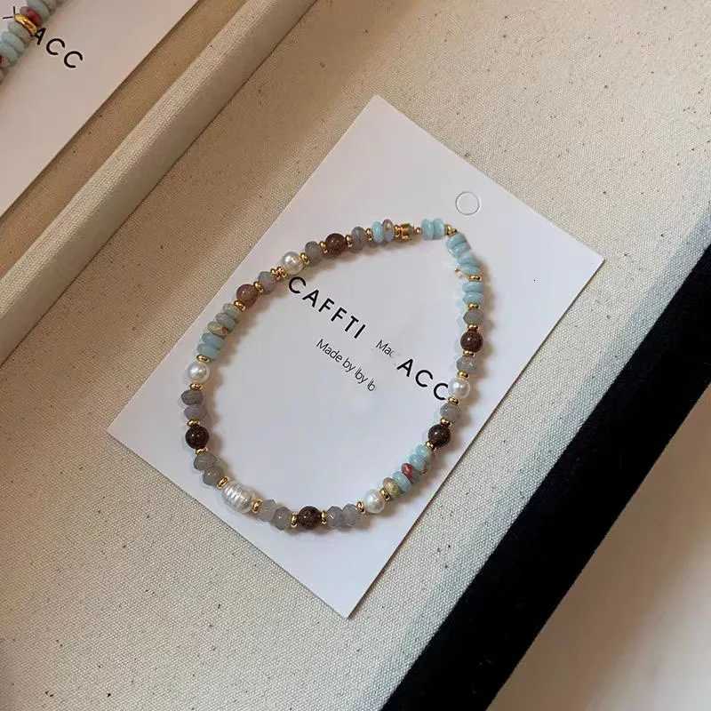 Elegant Handmade Woven Natural Stone Beaded Chain Pearl Pendant Necklace Luxury Accessories for Women Neck Fashion Jewelry Y250805