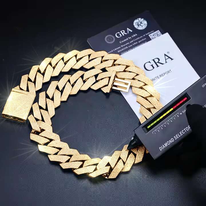 Big Guy Heavy 22mm Sterling Sier Hand Set 5 Rows VVS Moissanite Dia Iced Out Cuban Link Chain Necklace for Men