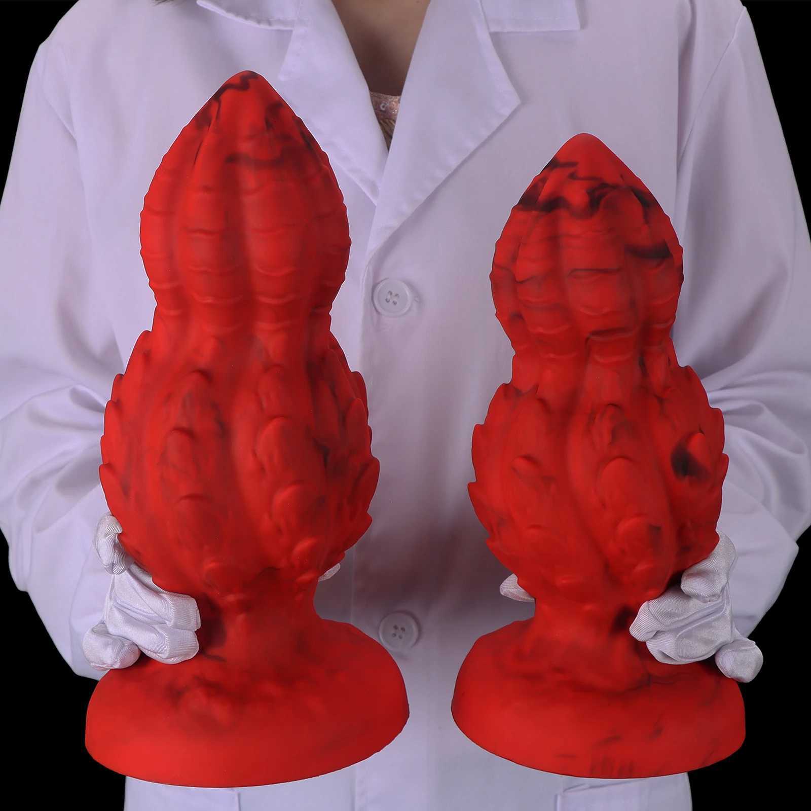 Super Big Beads Anal Plug Soft Silicone Huge Butt Plug Dilator Anal Massage Spiral Anal Toys Masturbation Sex Toy For Women Men XJ250806