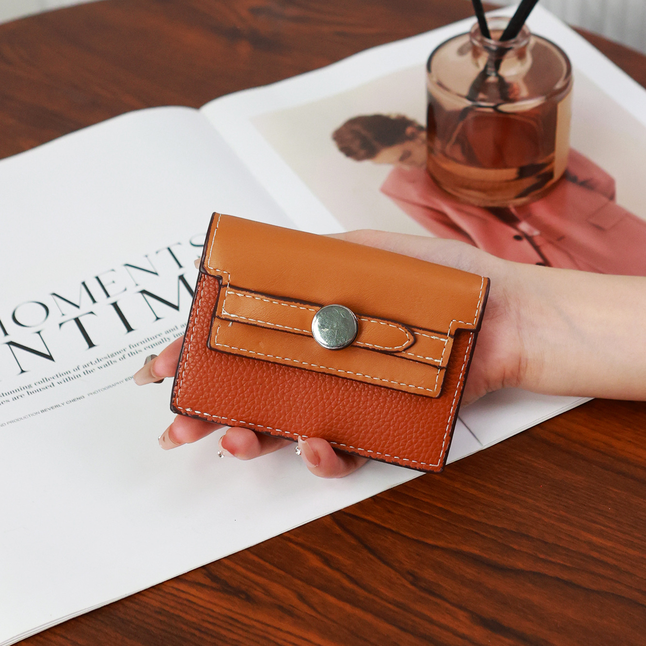 New Compact Internet Celebrity Coin Multi-Card Slot High-End Accordion Card Holder Women Wallet