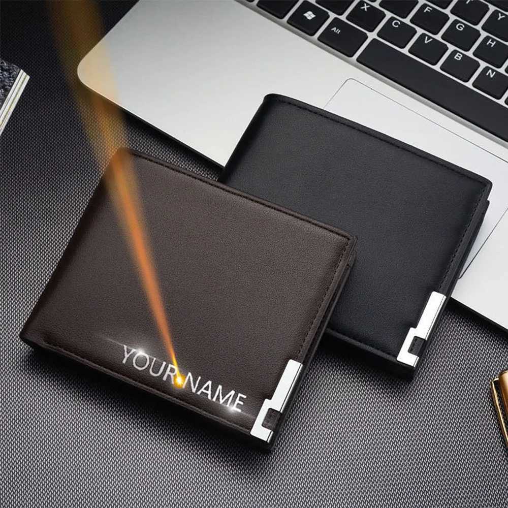 Short Men Wallets Card Holder Photo Holder Slim Male Print Wallet High Quality PU Leather Money Bag New Kpop Small Mens Wallet XJ250806