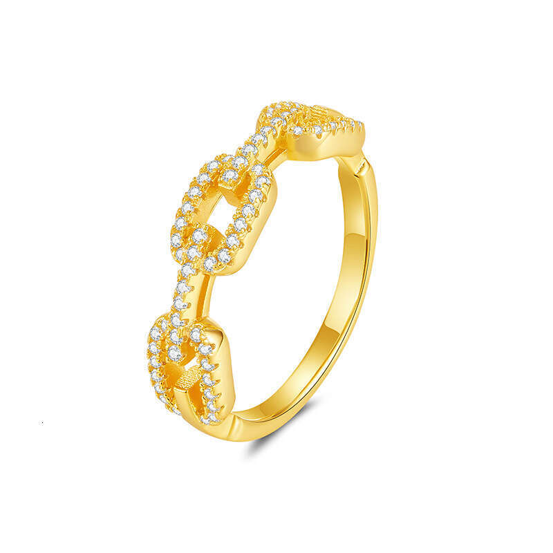 Moissanite Ring Electroplated Color Retention Design Trendy Exquisite Fashionable High-end Feel