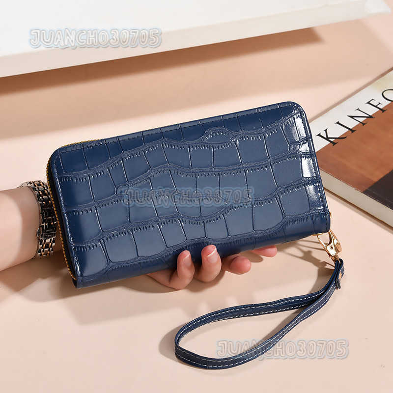 Womens Long Wallet New Fashion Crocodile Pattern Ladies Multi-card Slot Wallet Trendy Clutch H250806
