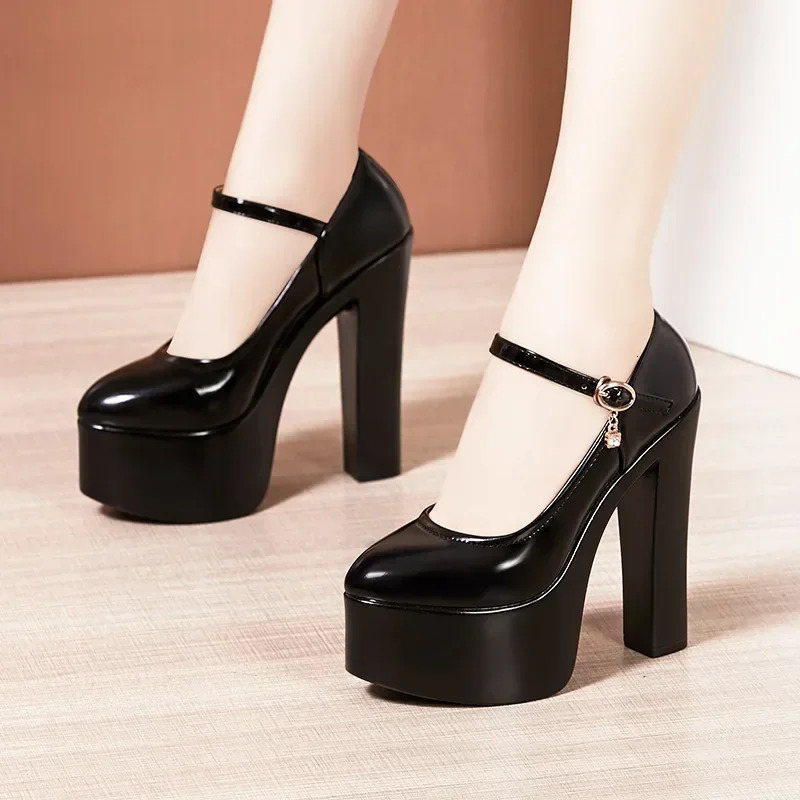 15cm Small Size 32-43 Sexy Extreme Block High Heels Shoes for Dress Model Party Wedding 2025 Shallow Thick Bottom Platform Pumps 250731