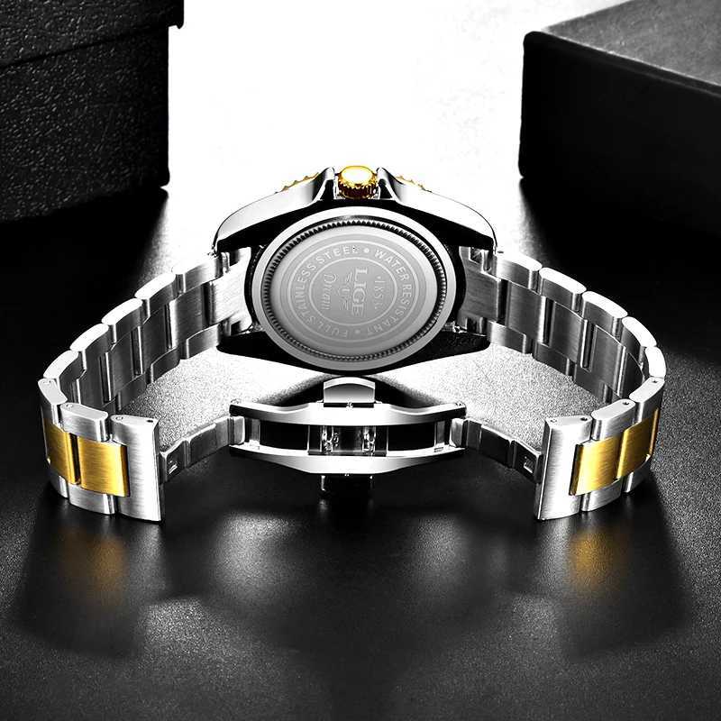 LIGE Top Brand Luxury Fashion Diver Men Waterproof Date Clock Sport es Mens Quartz Wrist Relogio Masculino W250806