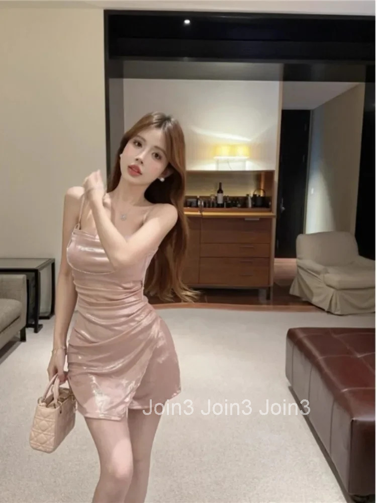 Mini Dresses Women Elegant Sexy Slim Ruched Slash Neck Sleeveless Backless Summer Fashion Party Dress Ladies Clubwear