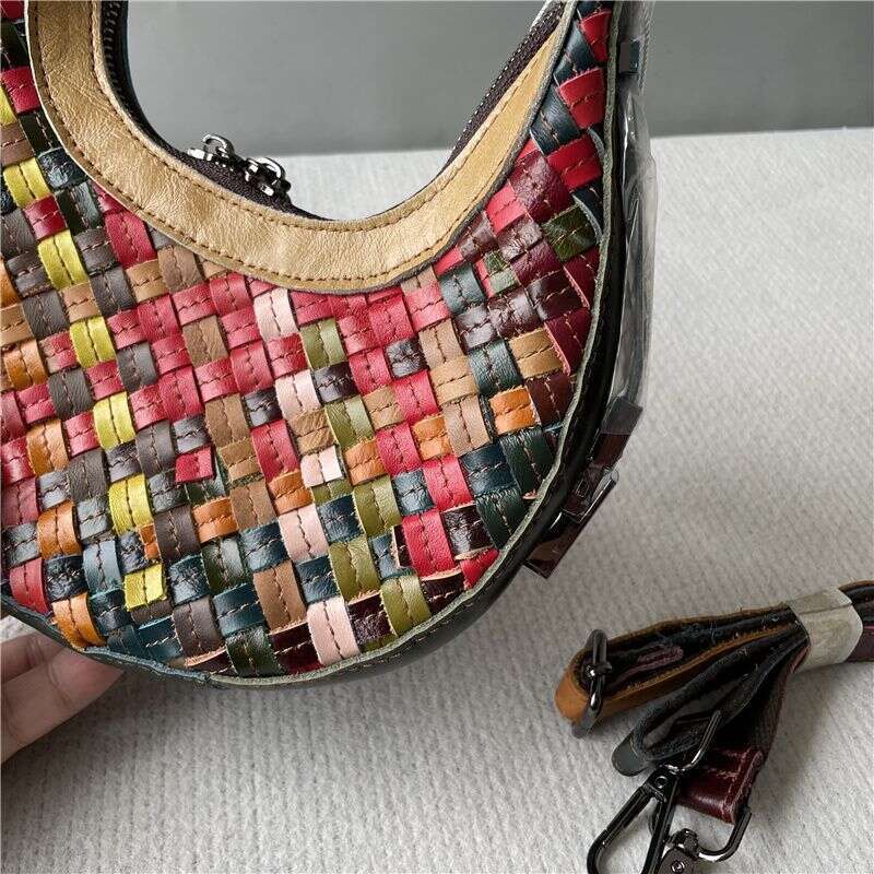 Designer Bag Tote Shoulder Bag New Top Layer Cowhide Ethnic Style Woven Fashion Underarm Single Crossbody Women S Genuine Leather