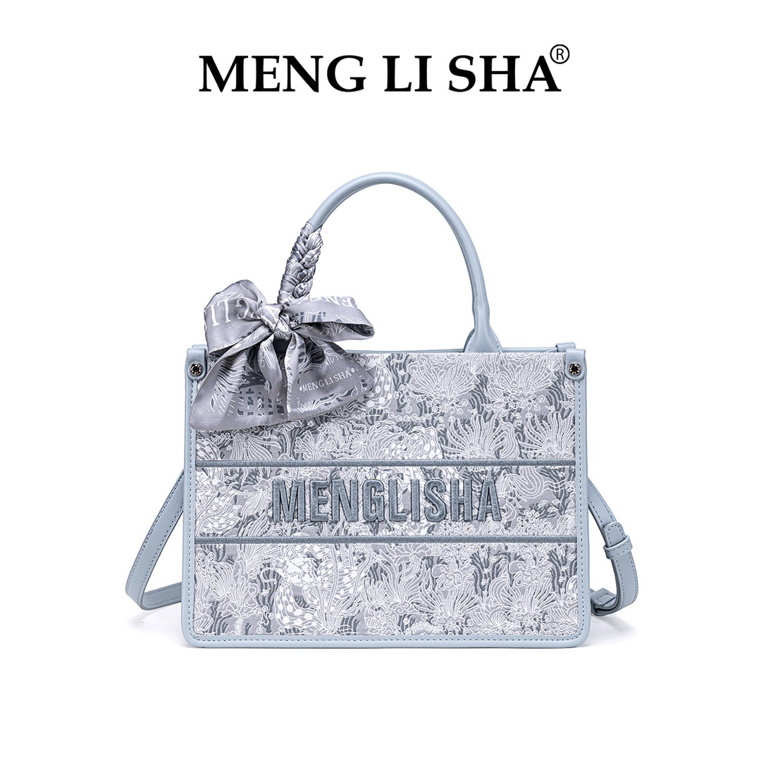 MENG LI SHA 2025 New Fashionable and Simple Summer Handheld Tote Bag for Women - Large Capacity Shoulder and Crossbody Bag for School and Commuting