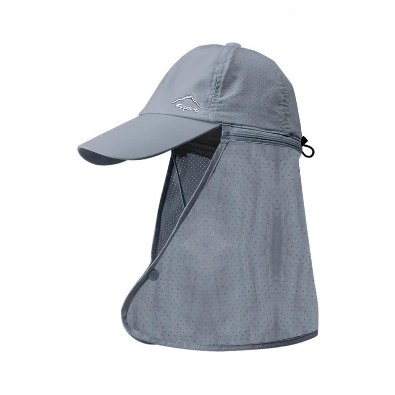 Summer sun protection sun hat for men mountaineering and fishing quick-drying fisherman hat outdoor with shawl baseball hat 250805