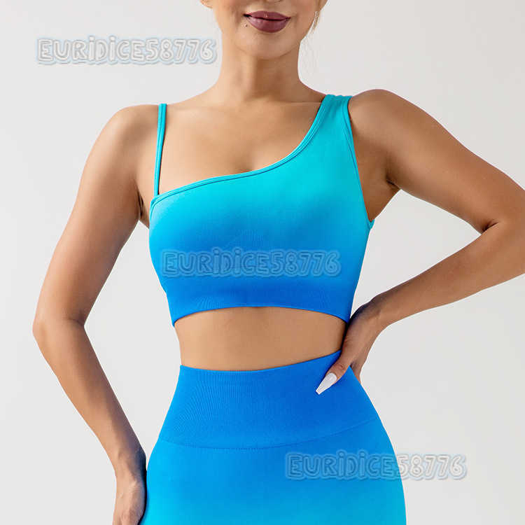 Gradient Seamless Yoga Shorts Breathable Tight Running Fitness Sports Three-point Shorts H250806