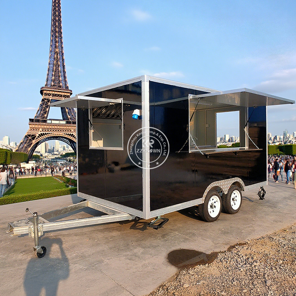 Concession Food Trailer With Fully Kitchen Equipment Ice Cream Cart Pizza Coffee Kiosk Street Food Truck Fully Equipped