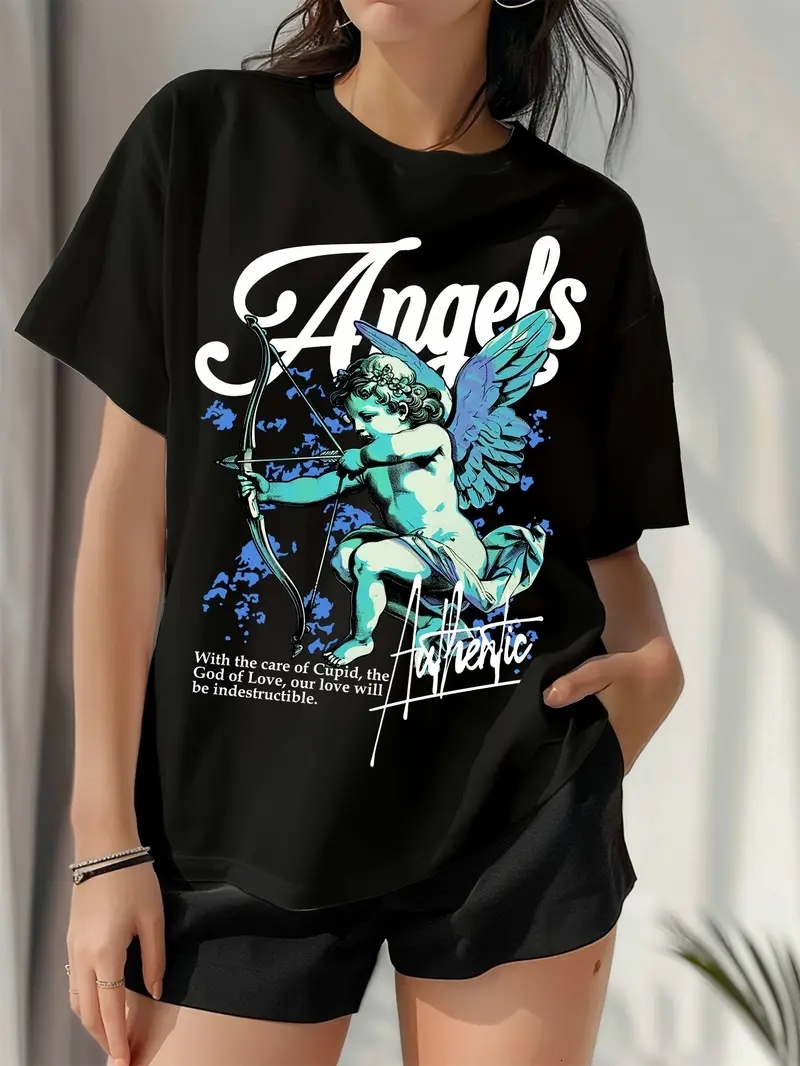 Artistic Eclectic clothes women designer Tees 180g Cotton Plus Size Customizable Butterfly Floral Angel Wings print top US Warehouse 3Day Delivery 13f