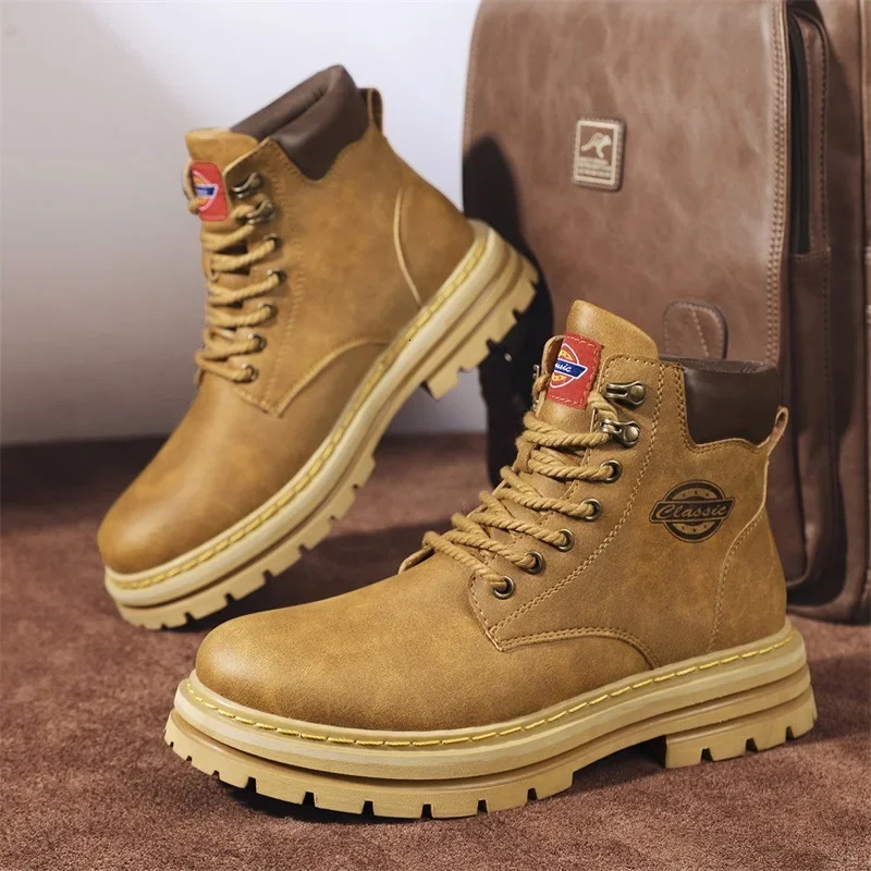Genuine Leather Boots for Men Shoes Mens Shoe High Quality Casual Sneakers Taco Ankle Dress Booty Man 250801