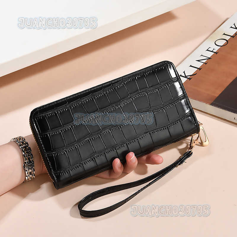 Womens Long Wallet New Fashion Crocodile Pattern Ladies Multi-card Slot Wallet Trendy Clutch H250806