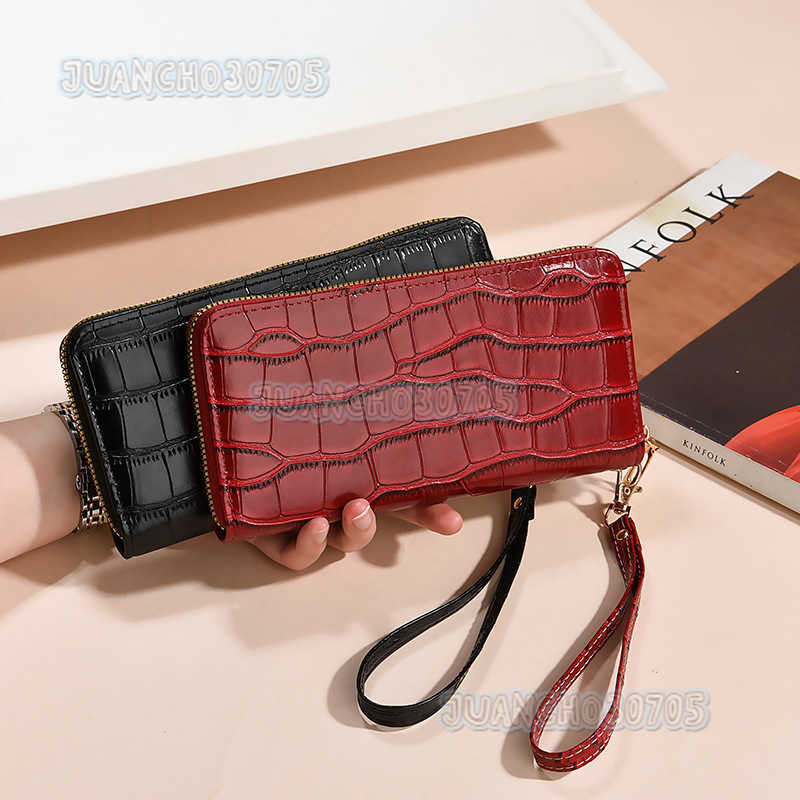 Womens Long Wallet New Fashion Crocodile Pattern Ladies Multi-card Slot Wallet Trendy Clutch H250806