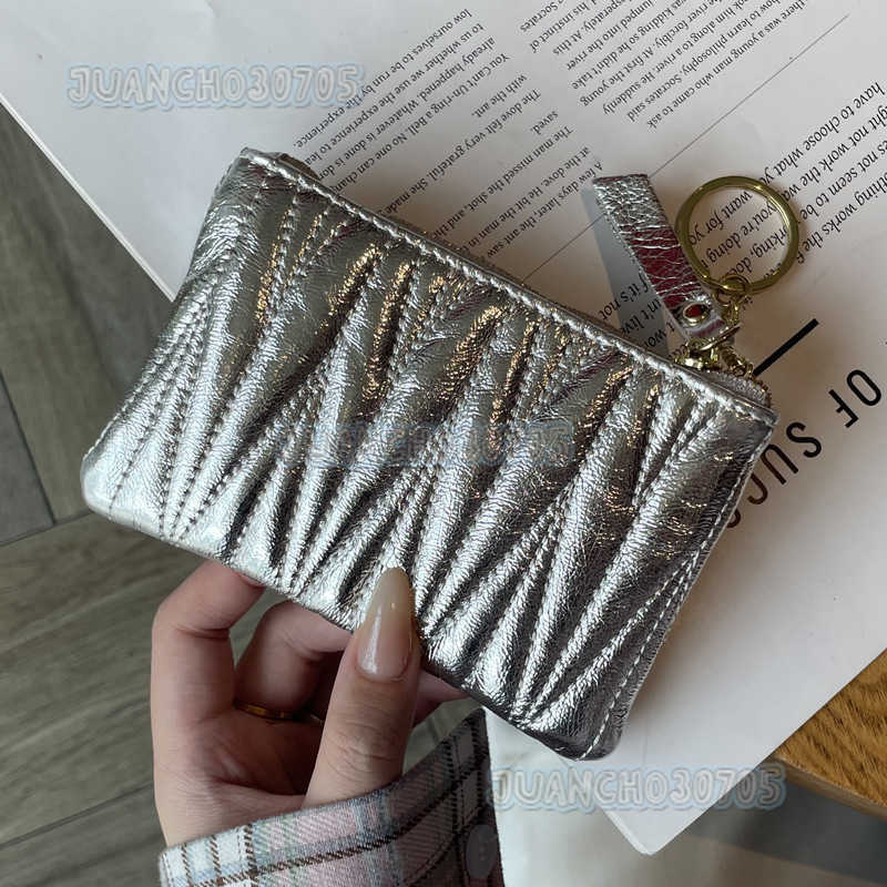 Top Layer Cowhide Embroidered Thread Coin Purse Women Key Bag Card Holder Genuine Leather Zipper Handbag Lipstick Bag Trend H250806