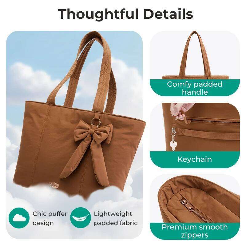 BAGSMART Tote Large Capacity Women's Bags For Travel Solid Color Commuter Messengers Work School Student Bag