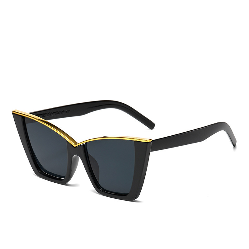 Free Shipping 2025 New Designer Sunglasses Fashion Large Frame Cat Eye Sunglasses Personality V Frame Cool Sunglasses Trendy Outfit Hip Hop Disco Glas