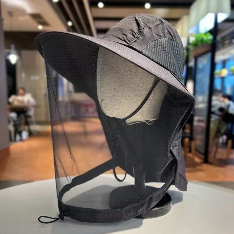 Foldable Mosquito Hat with Hidden Net Mesh Unisex Fashion Repellent Insect Bee Protection Bucket Hat Sunscreen Fishing Cap 250805