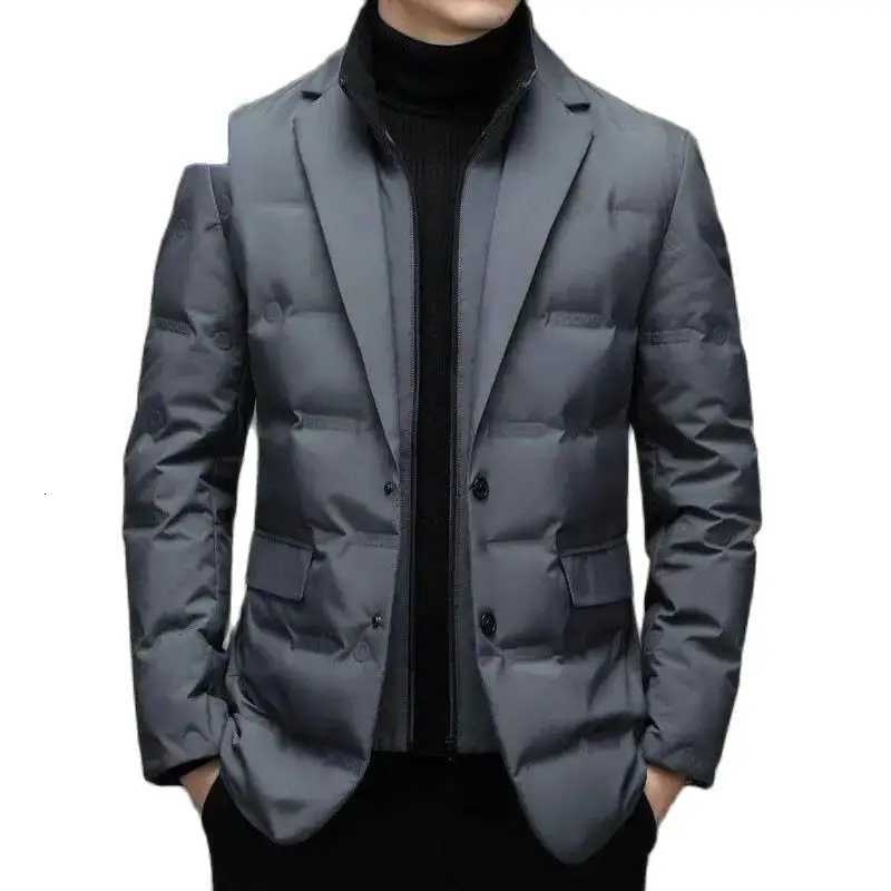 2025 High quality down jacket men winter business casual fashion handsome duck down medium long down jacket W250806