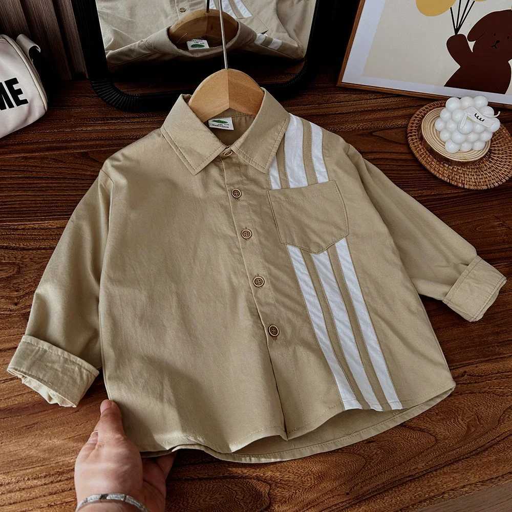 Baby Boys Blouses Striped Outerwear Kids Pocket Jacket Soft Shirts 2024 Spring Autumn 2 To 10 Yrs Childrens Clothing Casual X250806