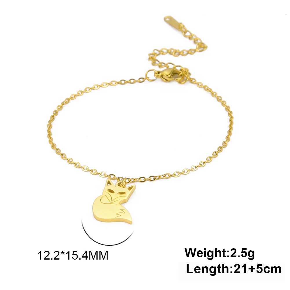 Skyrim New Cute Fox Anklet Stainless Steel Animal Amulet Leg Ankle Fashion Beach Accessories Jewelry Gift for Women Y250805