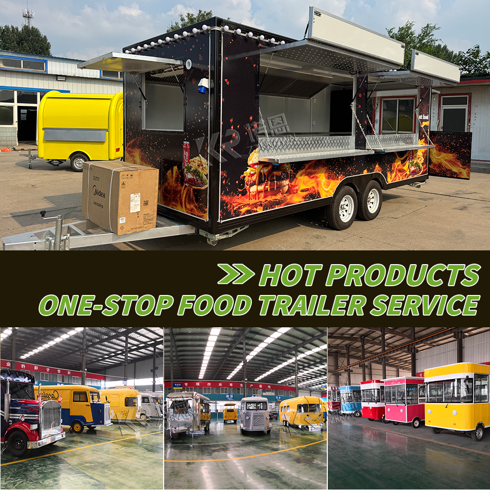 Mobile Food Trailer Hot Dog Potatoes Chips Fried Chicken Restaurant Fast Food Cart Truck Concession Catering Truck For Sale