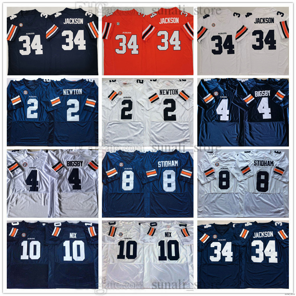 Men's Auburn College Tigers Football Jerseys 34 Bo Jackson 4 Bigsby 8 Jarrett Stidham 10 Bo Nix All Stitched